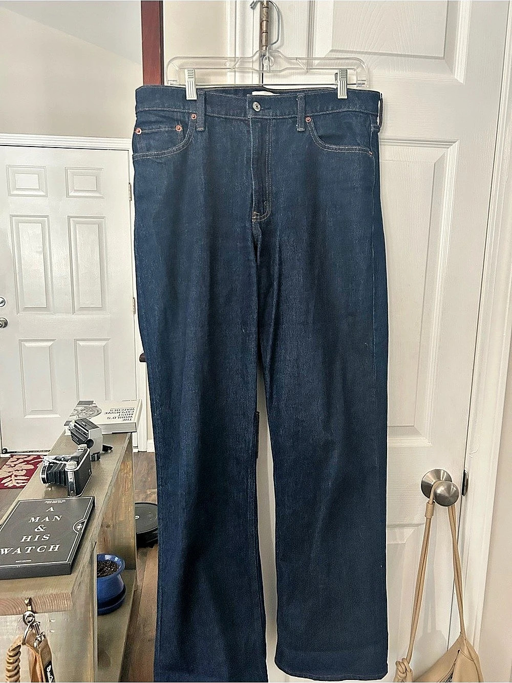 Abercrombie & Fitch The Baggy Curve Love Wide Leg Jeans Blue Waist 30 LONG